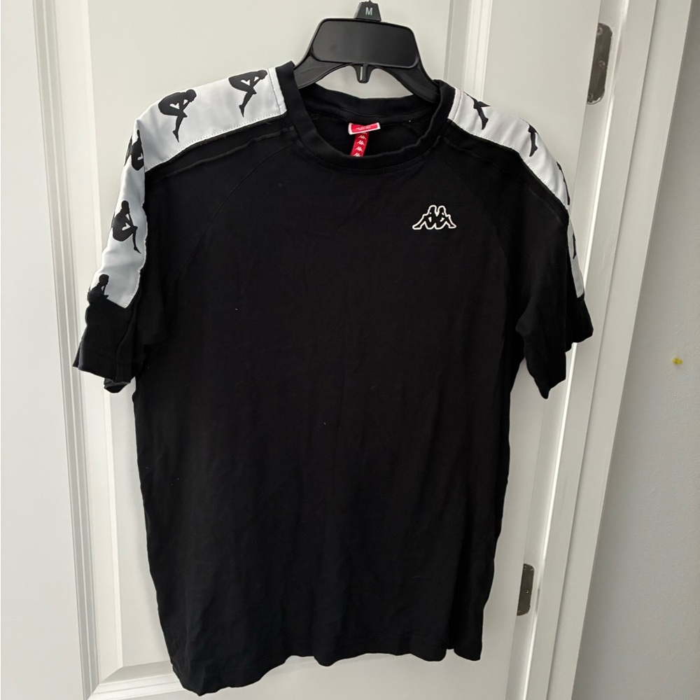 Kappa Men's Black Tee with Sleeve Accents